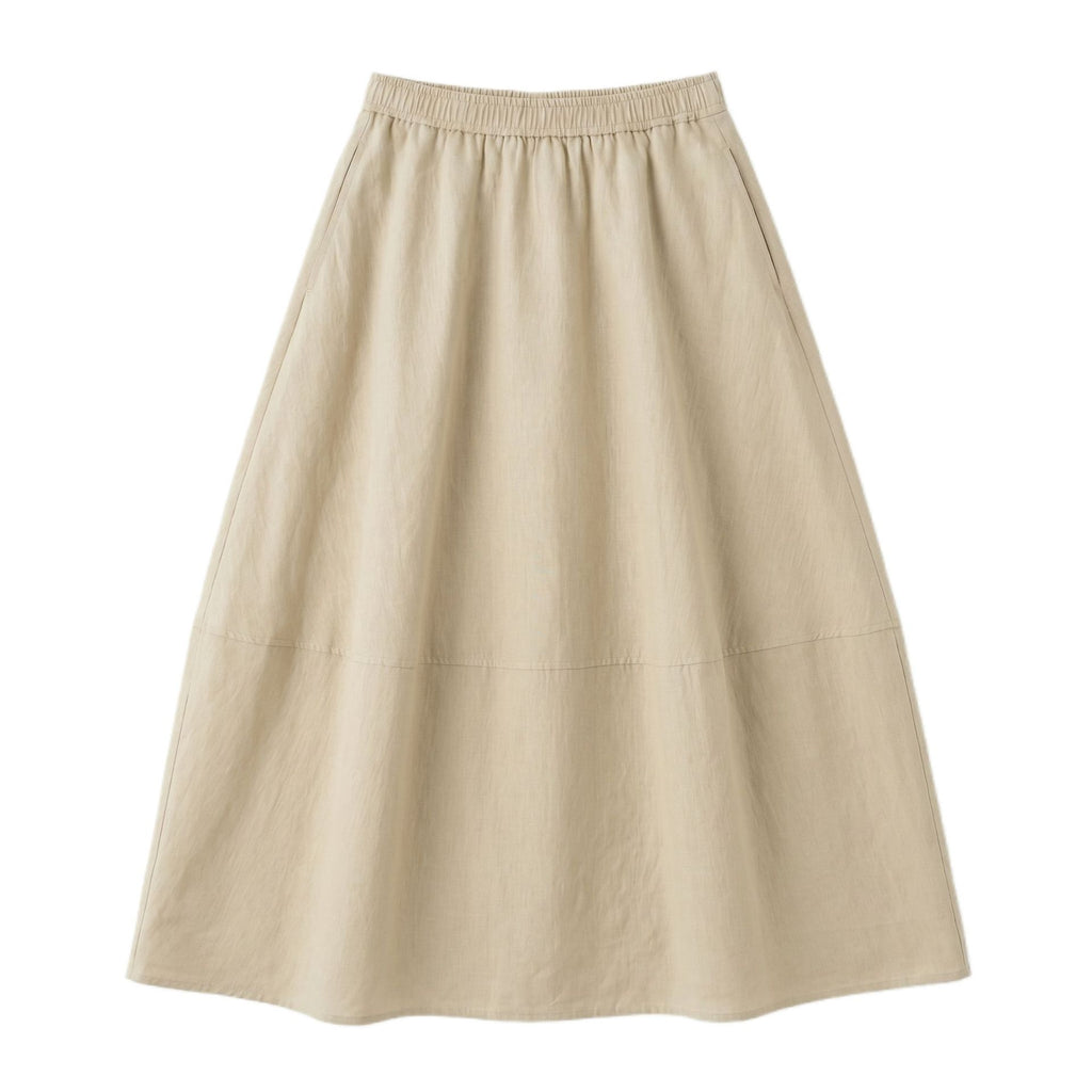 Women's Linen Cotton Blend Sleeveless Vest Top and Skirt 2-Piece Set