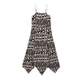 Women's Tencel Linen Blend Cami Midi Dress Casual A-Line Geometric Print Slip Dress