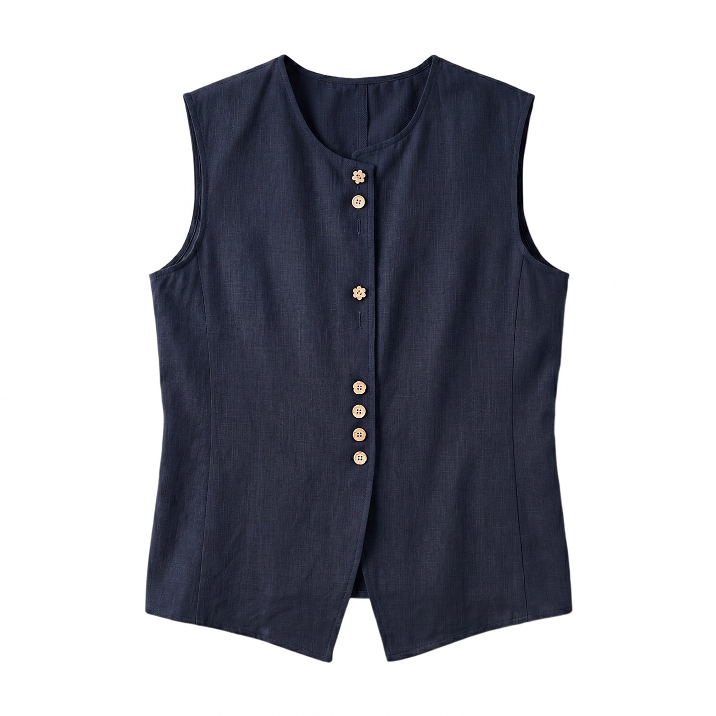 Women's Linen Cotton Blend Sleeveless Vest and Skirt Set Solid Loose 2-Piece Suit