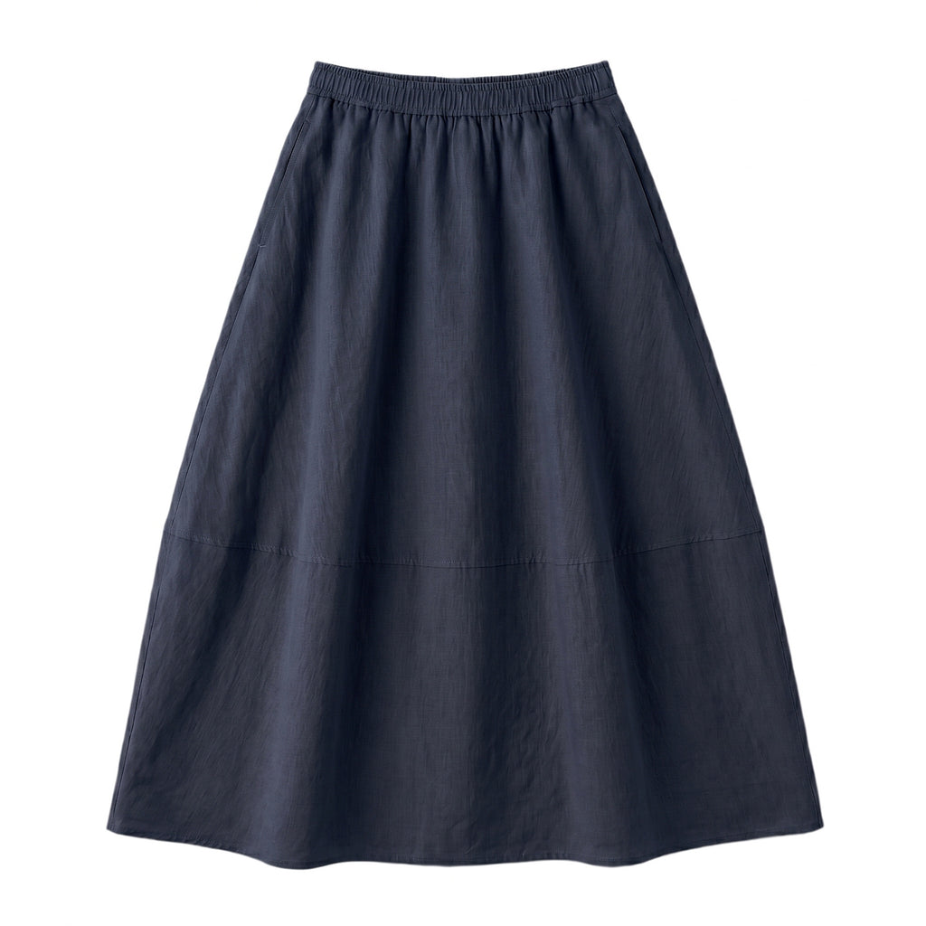Women's Linen Cotton Blend Sleeveless Vest Top and Skirt 2-Piece Set