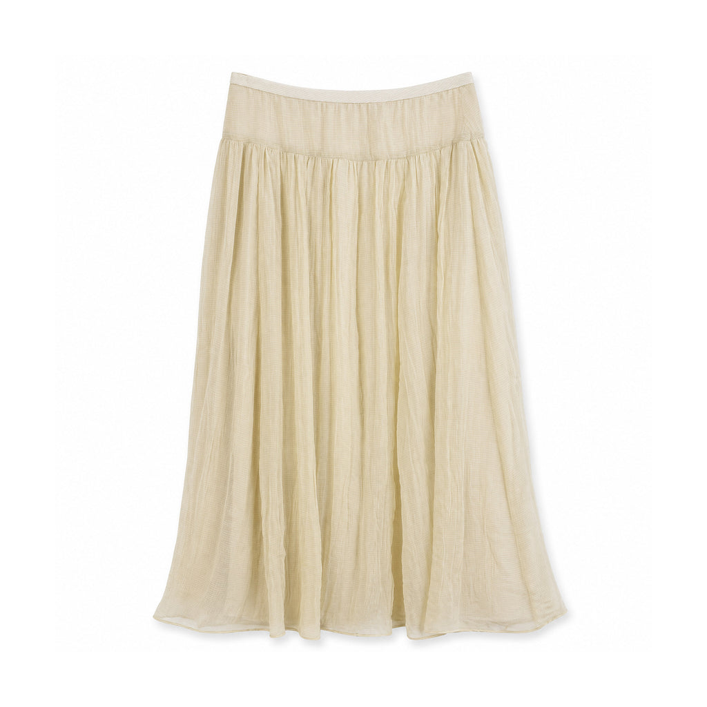 Women's Polyester Spandex Elastic Waist A-Line Maxi Skirt Solid Pleated Long Skirt