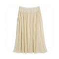Women's Polyester Spandex Elastic Waist A-Line Maxi Skirt Solid Pleated Long Skirt